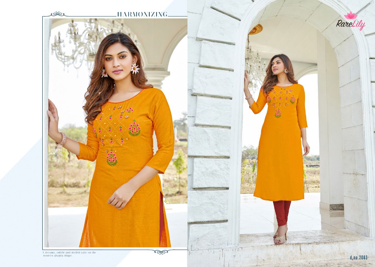 Rare Lily Netflix Ethnic Wear Rayon Embroidery Designer Kurti Collection